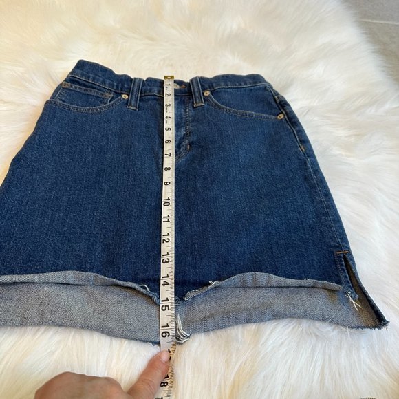 Madewell Skirt Denim Jean Mini Stretch Raw Step-Hem Edition Preppy Sz 24 #J2735 - Picture 9 of 13